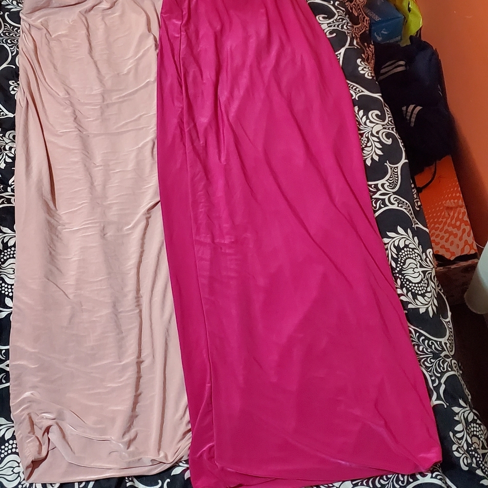 New 2 maxi silky stretchy fitted skirts